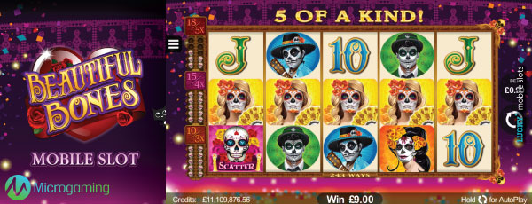 Microgaming Beautiful Bones Mobile Slot Machine