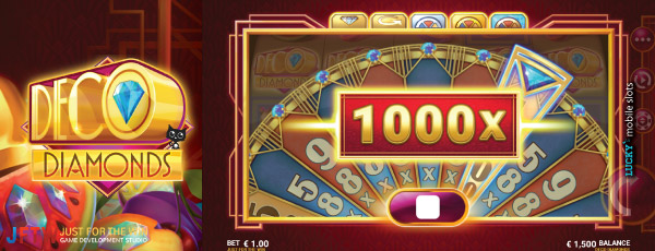 JFTW Deco Diamonds Slot Feature Win of 1000X Your Bet